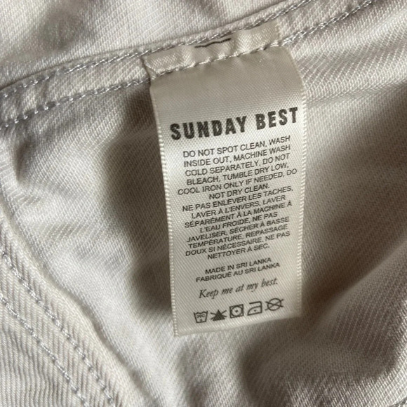 Sunday Best Aritzia cotton white denim jean oversized jacket  Sz XS - Picture 6 of 9